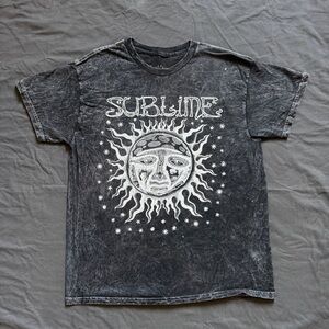 Black/Gray Acid Wash Sublime Band T-Shirt